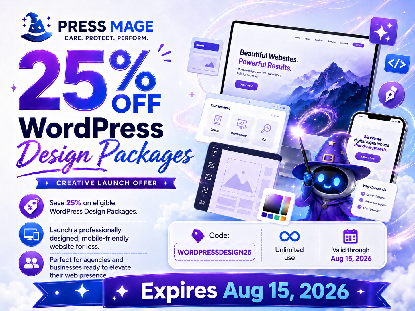 25% Off WordPress Design Packages